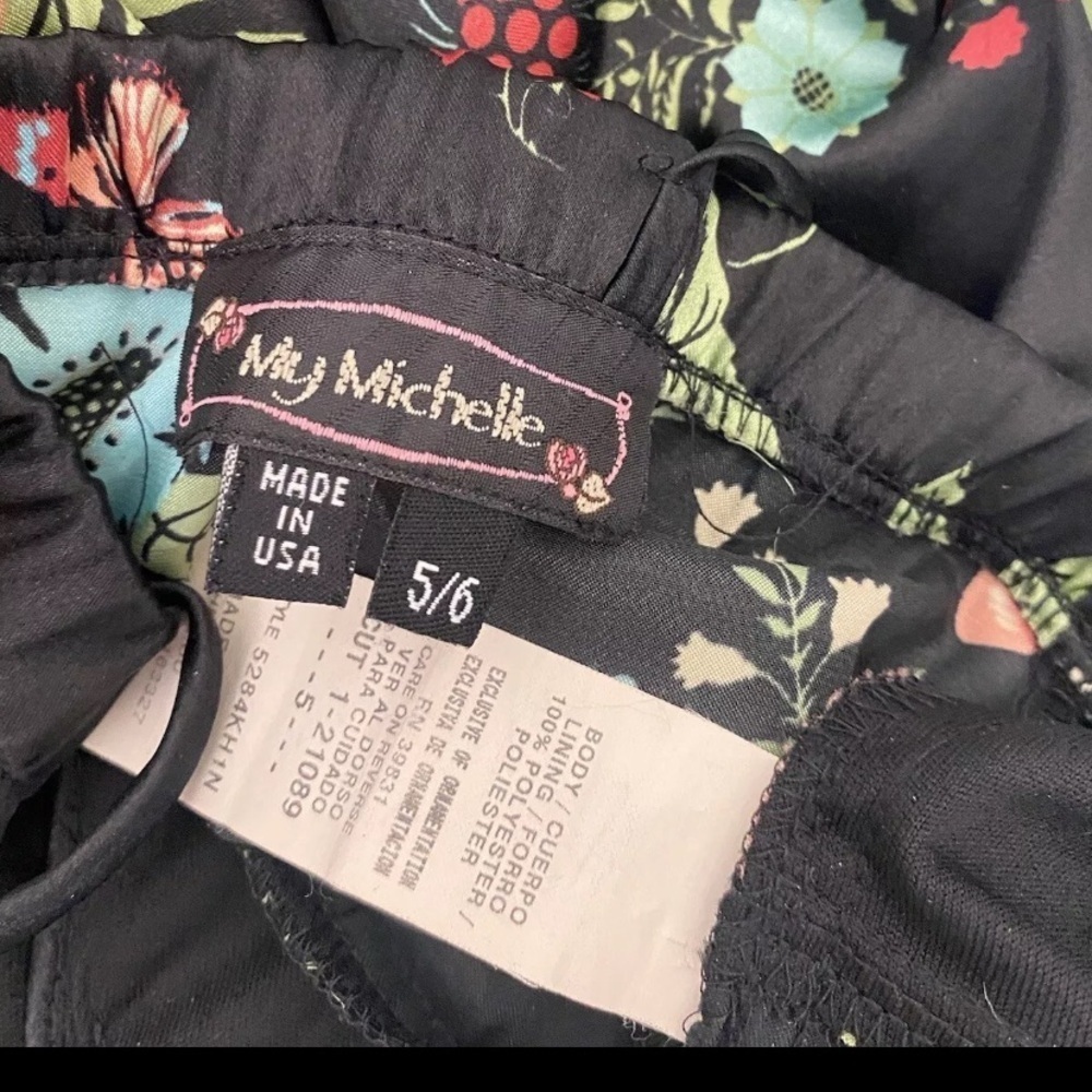 My Michelle Floral Strappy Sun Slip Dress Black Juniors 5/6 Floral Goth Emo​​​​​ - Picture 8 of 13